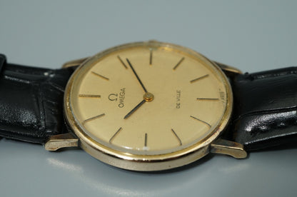 *Exc+5* Vintage 1970 OMEGA De Ville Cal.625 Hand Wind Gold Round 32mm Mens Watch