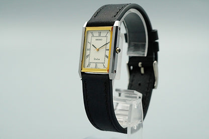 *NEAR MINT* Vintage SEIKO DOLCE 7321-6170 Quartz White Rectangle 24mm Mens Watch