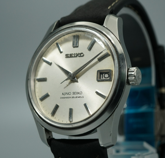 *N MINT* Vintage 1965 SEIKO KING 4402-8000 Automatic Silver 35mm Mens Watch