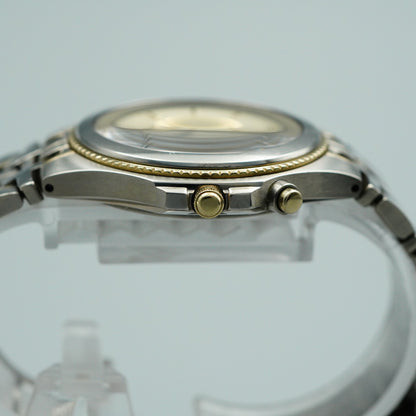 *N MINT* SEIKO DOLCE 4N21-0010 Titanium Quartz Gold Dial Round 35mm Mens Watch