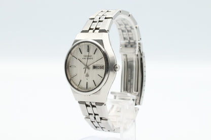 *Exc+5* Vintage SEIKO King Quartz 0853-8001 White Dial Day Date Round Mens Watch