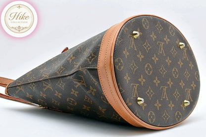 Louis Vuitton Bucket PM Monogram Brown Tote Shoulder Bag M42238 Auth *RANK AB*