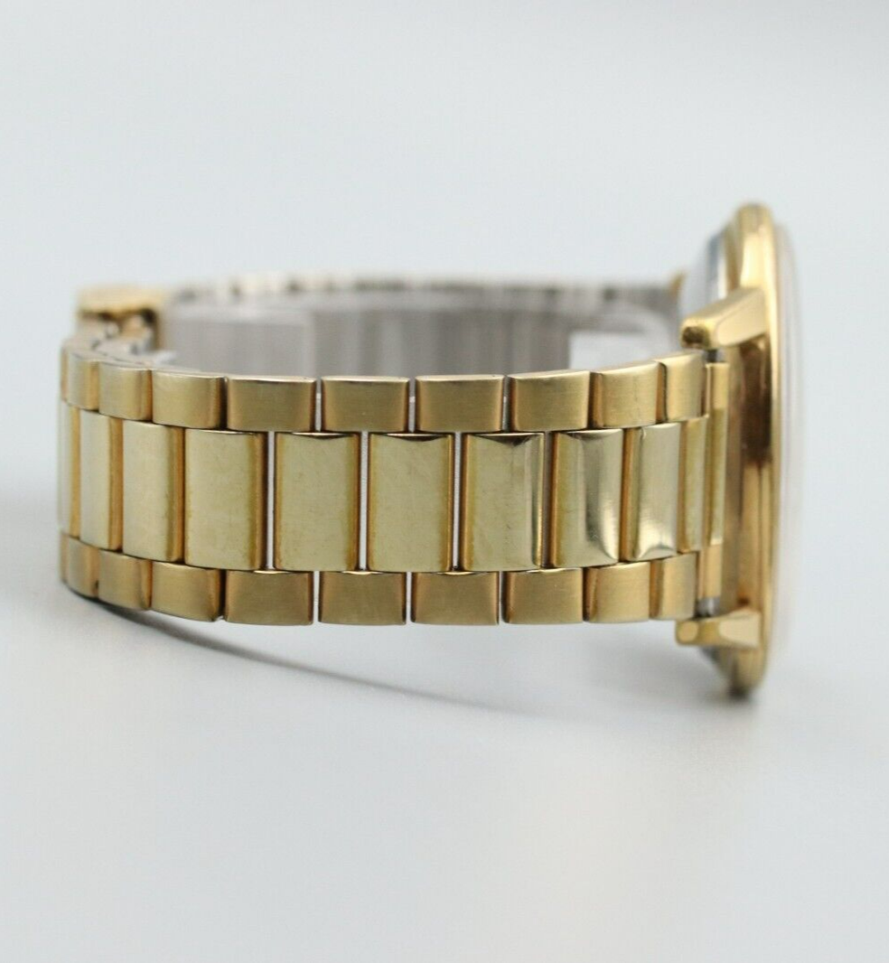 *Exc+5* Vintage SEIKO Seikomatic J14075 Quartz Gold Dial Round Mens Watch