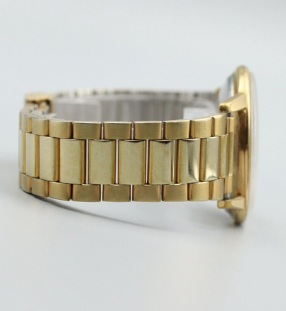 *Exc+5* Vintage SEIKO Seikomatic J14075 Quartz Gold Dial Round Mens Watch