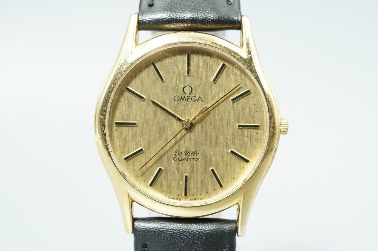 N MINT Vintage 1983 OMEGA De Ville Cal.1336 Ref.191.0096 Qz Gold 32mm Mens Watch