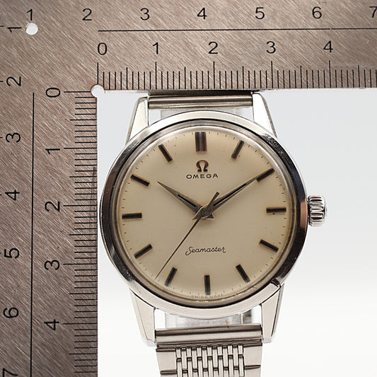 *Exc+4* Vintage 1960s OMEGA Seamaster Cal.285 Hand Wind Cream 36mm Mens Watch