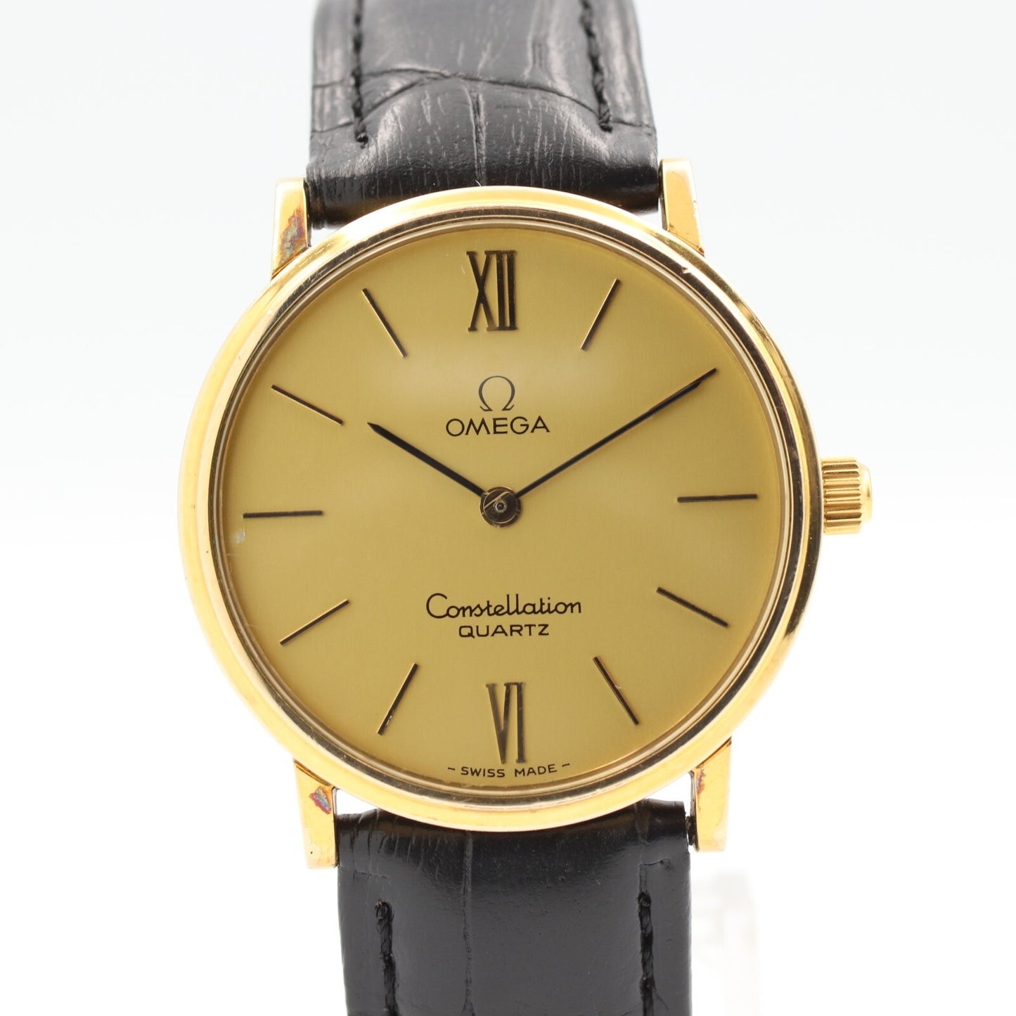 *Exc+5* Vintage 1979 OMEGA Constellation Cal.1330 Qz Gold Round 33mm Mens Watch