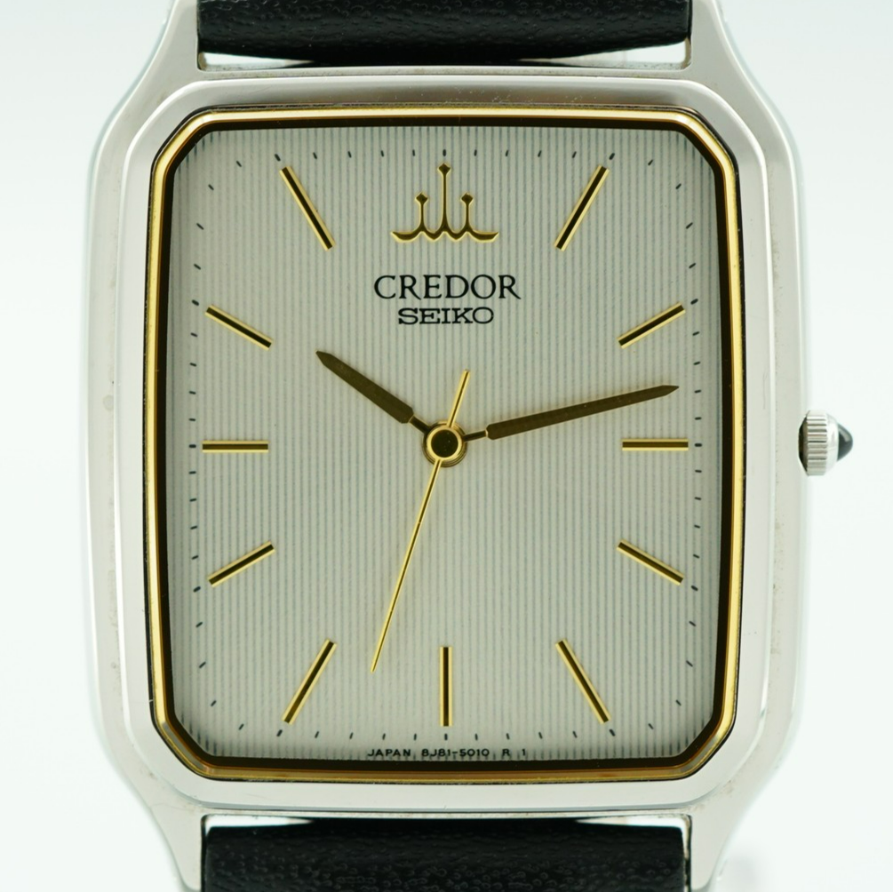 Vintage 1989 SEIKO CREDOR GCAR009 8J81-5020 Qz Cream Square 27mm Women Watch