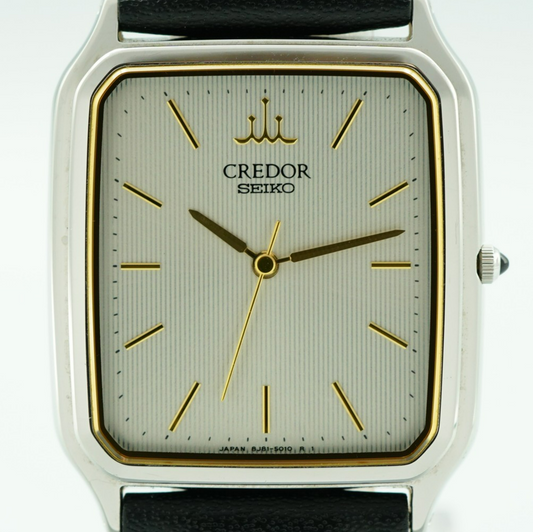 Vintage 1989 SEIKO CREDOR GCAR009 8J81-5020 Qz Cream Square 27mm Women Watch