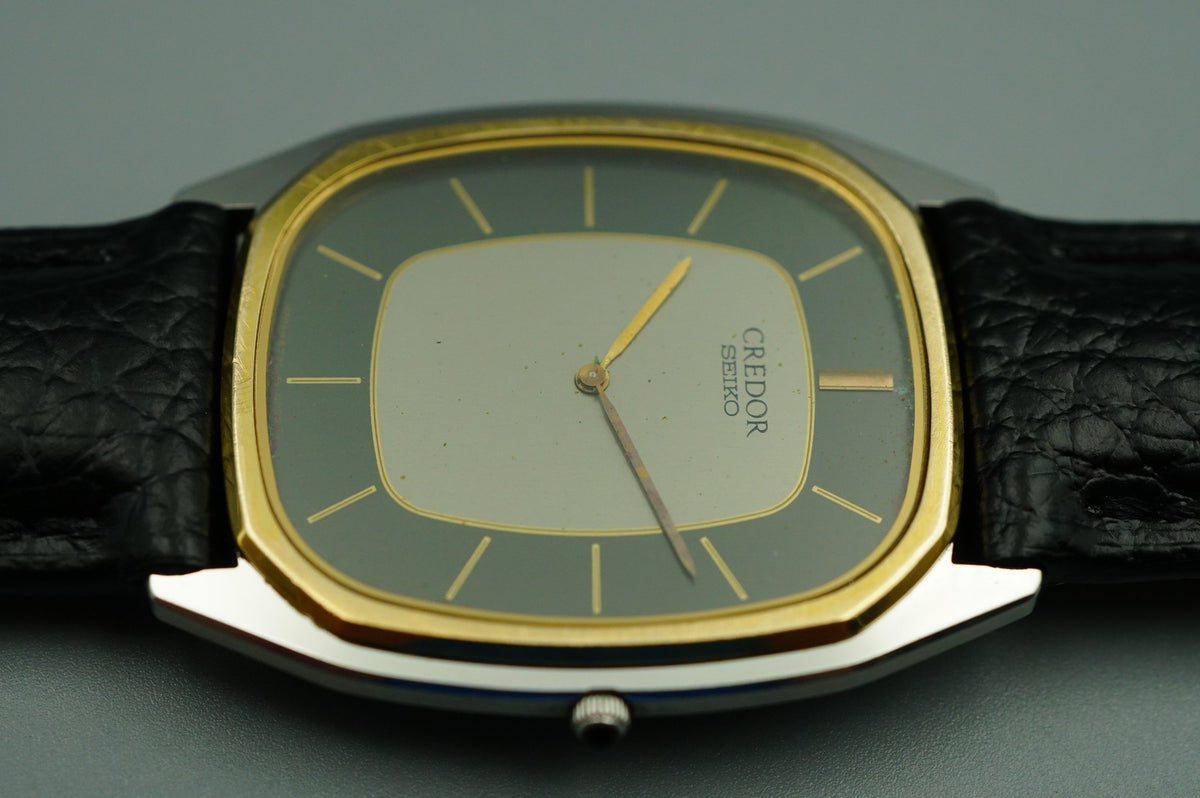 *Exc+5* 14K Vintage 1978 SEIKO CREDOR 6730-5081 Qz Gray Square 29mm Women Watch