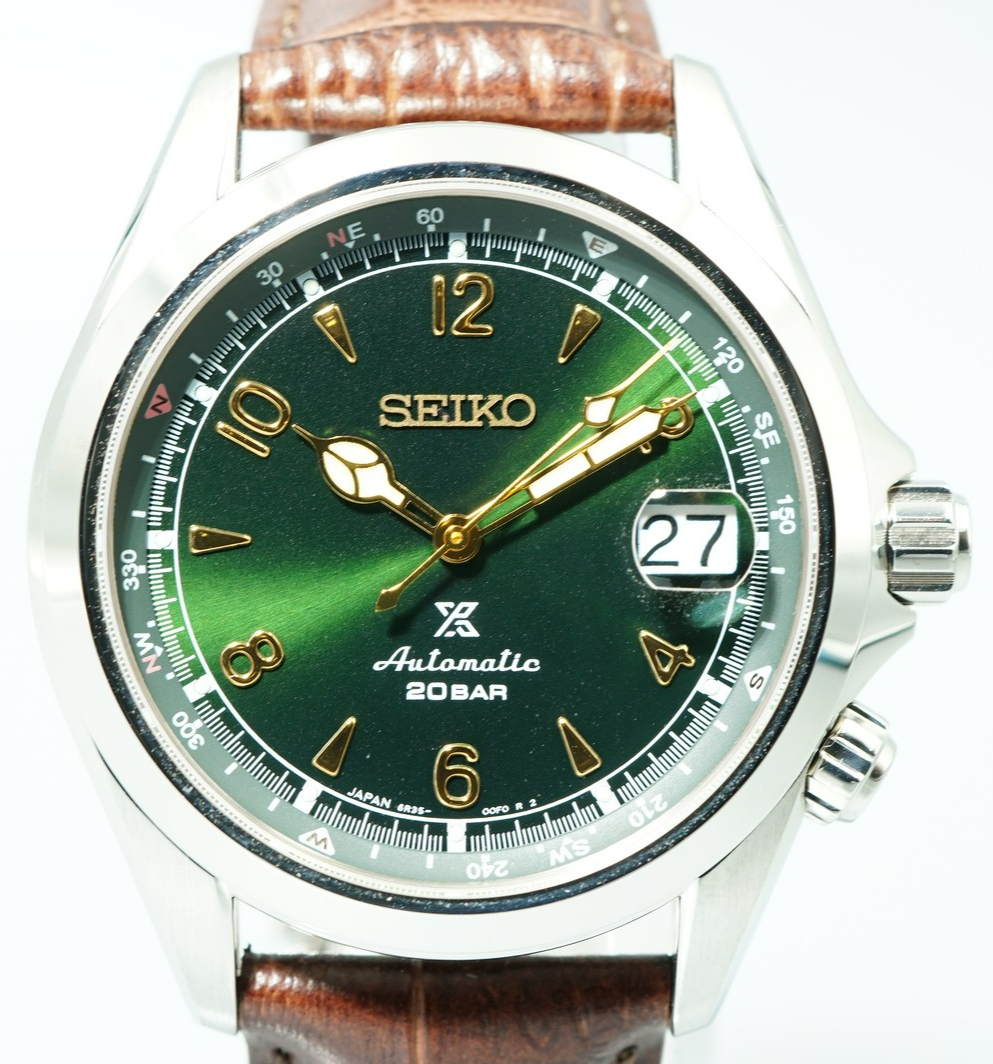 *TOP MINT* SEIKO 6R35-00E0 7771-5011 AT Green Dial Round 39mm Mens Watch