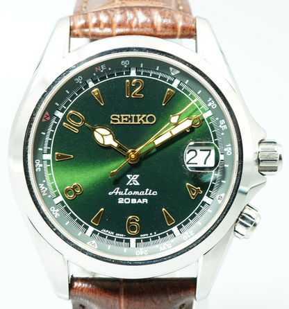 *TOP MINT* SEIKO 6R35-00E0 7771-5011 AT Green Dial Round 39mm Mens Watch