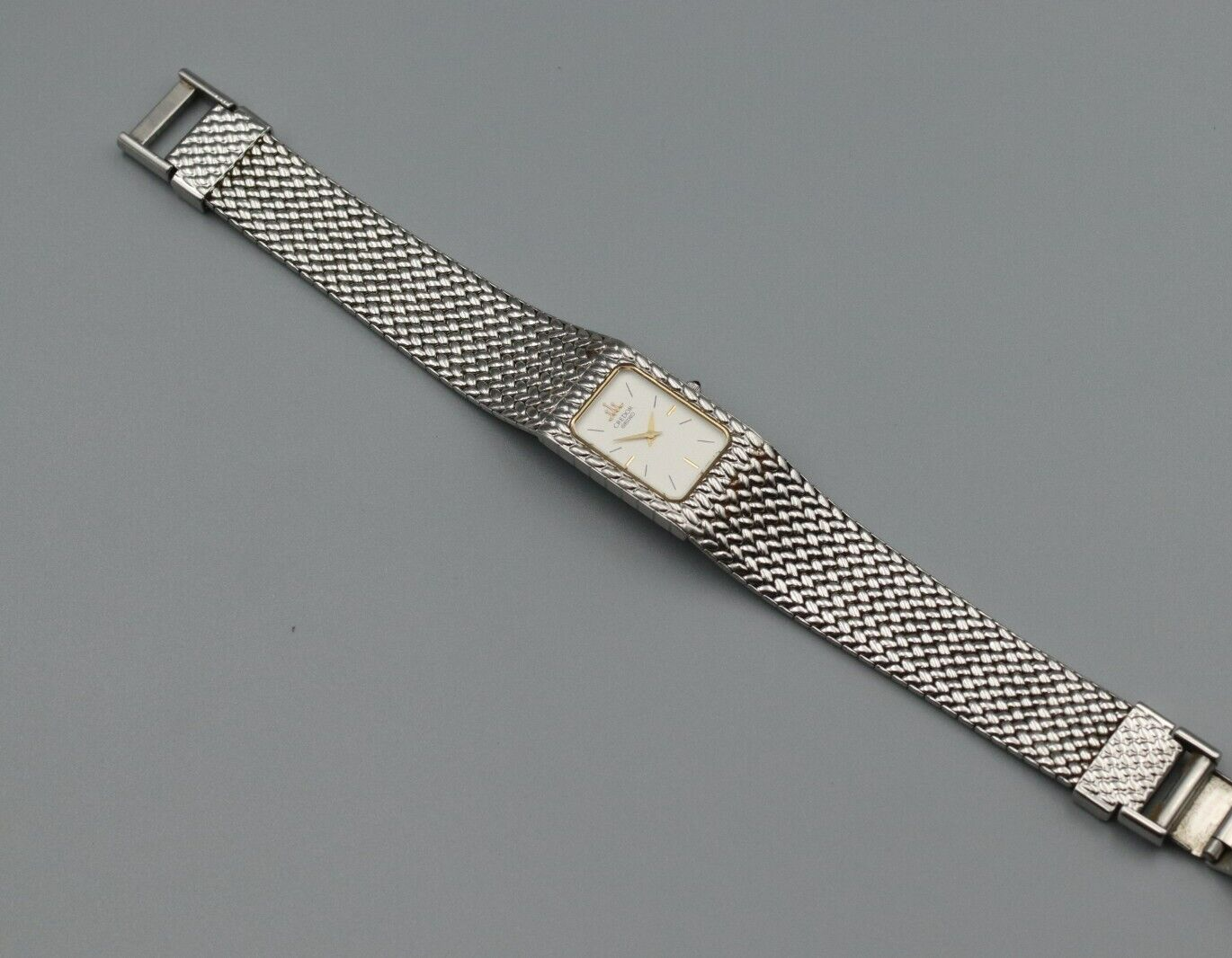 *N MINT* Vintage SEIKO CREDOR 2F70-5341 Quartz White Dial Rectangle Women Watch