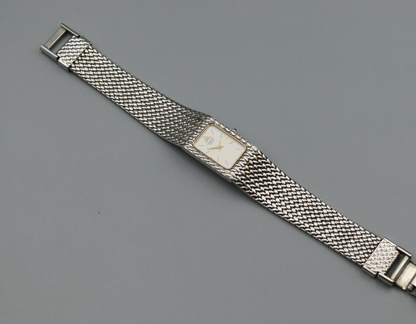 *N MINT* Vintage SEIKO CREDOR 2F70-5341 Quartz White Dial Rectangle Women Watch