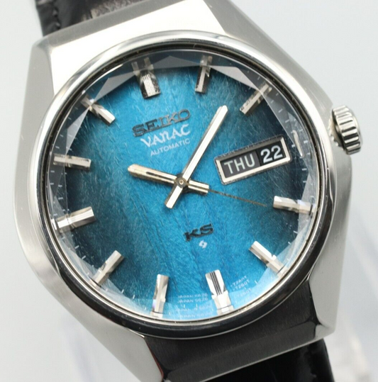 RARE *N MINT* Vintage KING SEIKO KS VANAC 5626-723A Automatic Blue Mens Watch