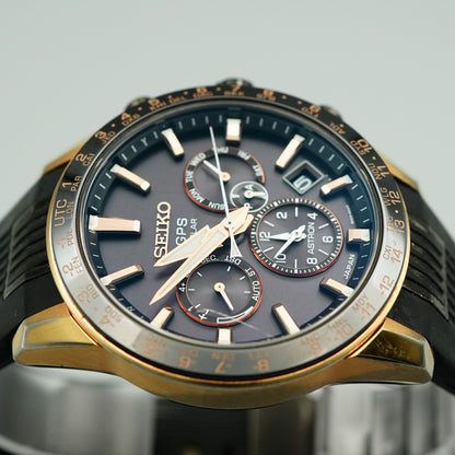 *Exc+5 Box & Paper* SEIKO ASTRON 5X53-0AB0 Solar Black Dial 43mm Mens Watch