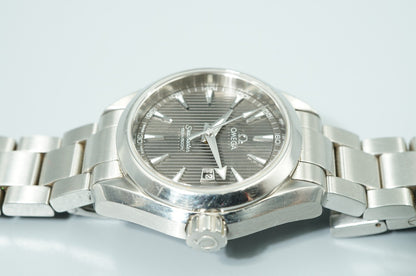 Vintage 1980s OMEGA Seamaster Aqua Terra Cal.1424 Quartz Gray 30mm Women Watch