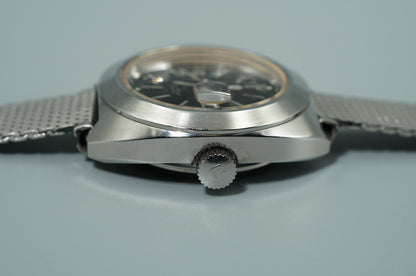 *NEAR MINT* Vintage CITIZEN Date Star GN-3-S Qz Black Round 27mm Women Watch