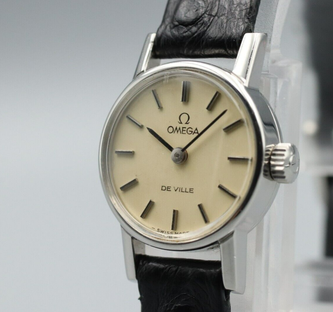*NEAR MINT* Vintage OMEGA De Ville Cal.1100 Hand Winding Cream Dial Women Watch