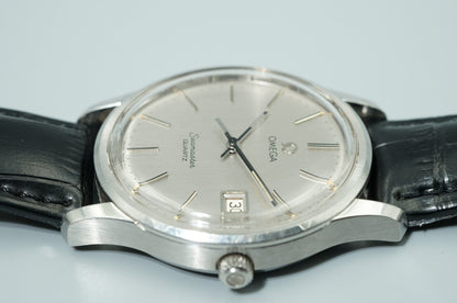 *NEAR MINT* Vintage 1975 OMEGA Seamaster Cal.1342 Quartz Silver 35mm Mens Watch