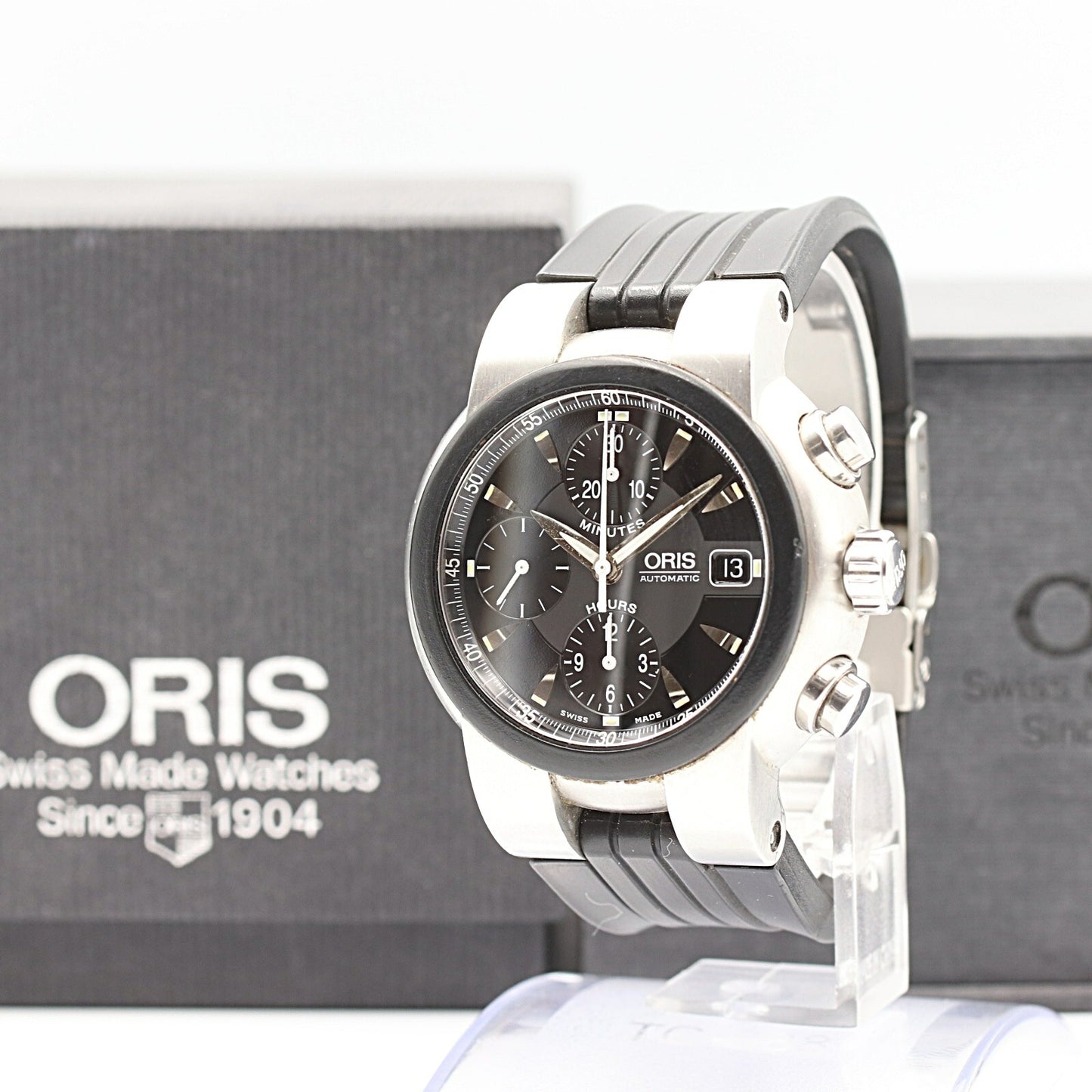 N MINT Vintage 1990s ORIS  7521-44 Automatic Black Dial  42mm 15.5cm Mens Watch