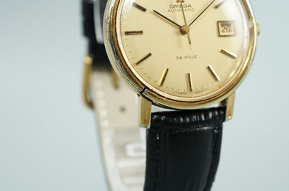 *Exc+4* Vintage 1970s OMEGA De Ville TOOL 106 Automatic Gold 35mm Mens Watch