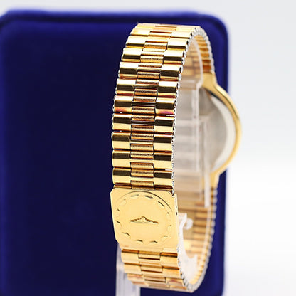 *NEAR MINT* Vintage 1990s LONGINES Conquest L161 Qz Gold Round 32mm Mens Watch