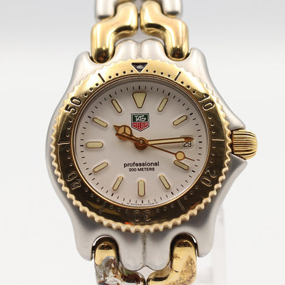 *Exc+5* Vintage 1990s TAG HEUER Professional S95.815 Qz White 29mm Women Watch