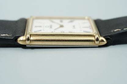N MINT Vintage 1977 OMEGA De Ville Cal.1450 Qz White Rectangle 24mm Women Watch