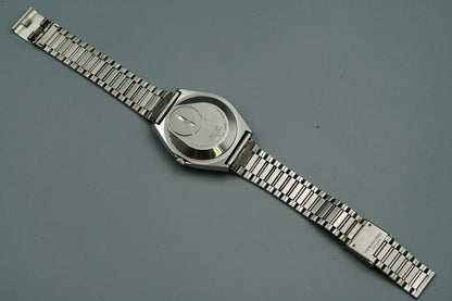 *NEAR MINT* Vintage SEIKO GRAND Quartz 4842-8041 Silver 36mm Mens Watch