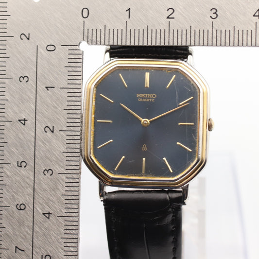 *Exc+4* Vintage 1990s SEIKO Chariot 5930-5600 Qz Navy Square 30mm Mens Watch