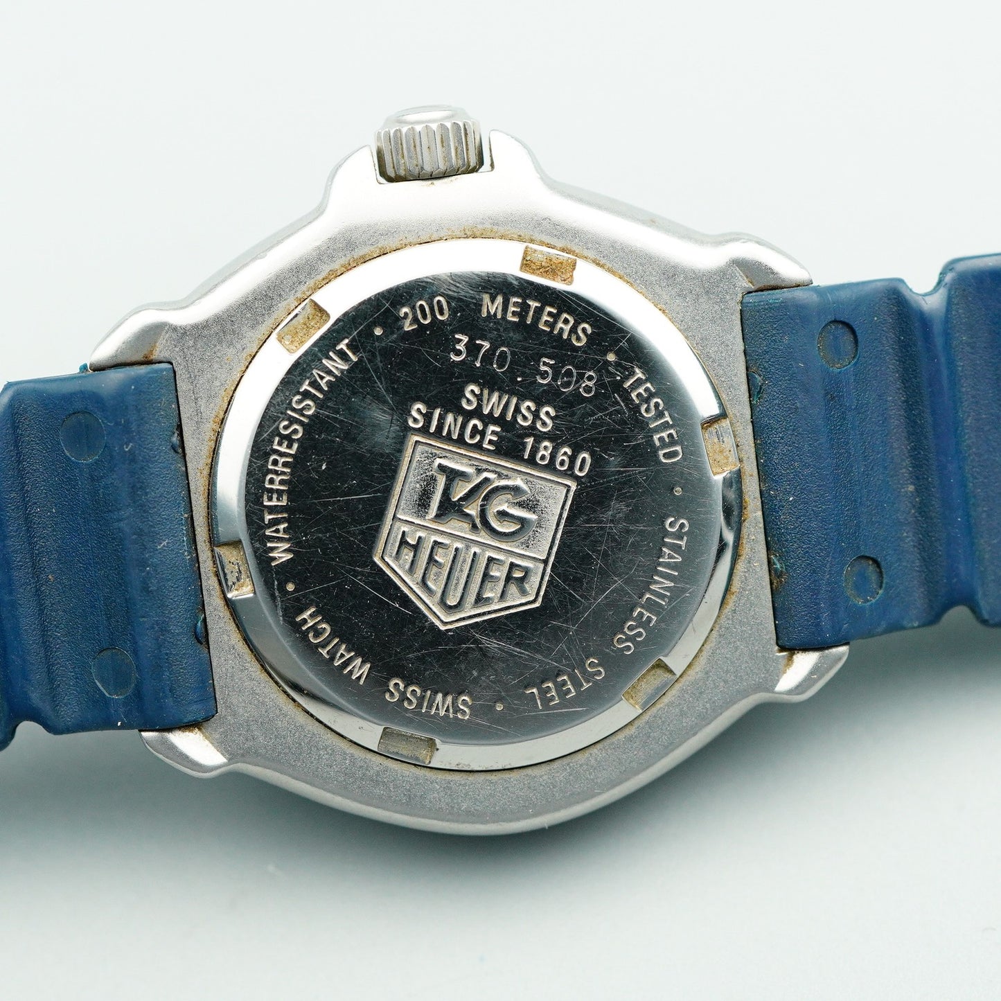 *N MINT* Vintage TAG Heuer Professional 370.508 Qz Blue Round 28mm Women Watch