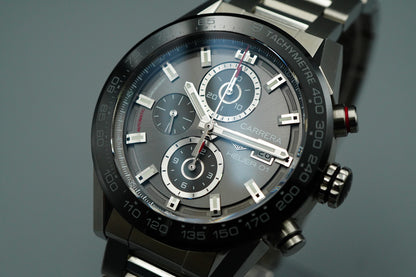 *TOP MINT*  TAG HEUER Carrera Heuer 01 CAR201W Automatic Black 44mm Mens Watch