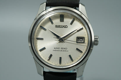 *N MINT* Vintage 1965 SEIKO KING 4402-8000 Automatic Silver 35mm Mens Watch