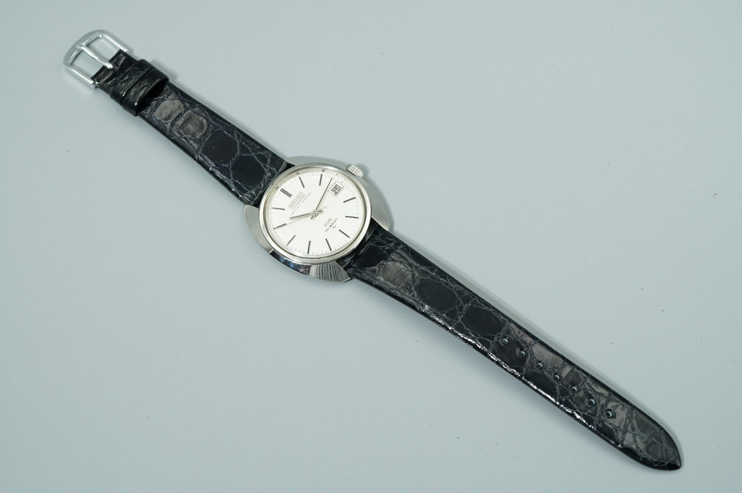 Serviced Vintage 1970 SEIKO KS HI-BEAT 4502-8010 Automatic White 37mm Mens Watch