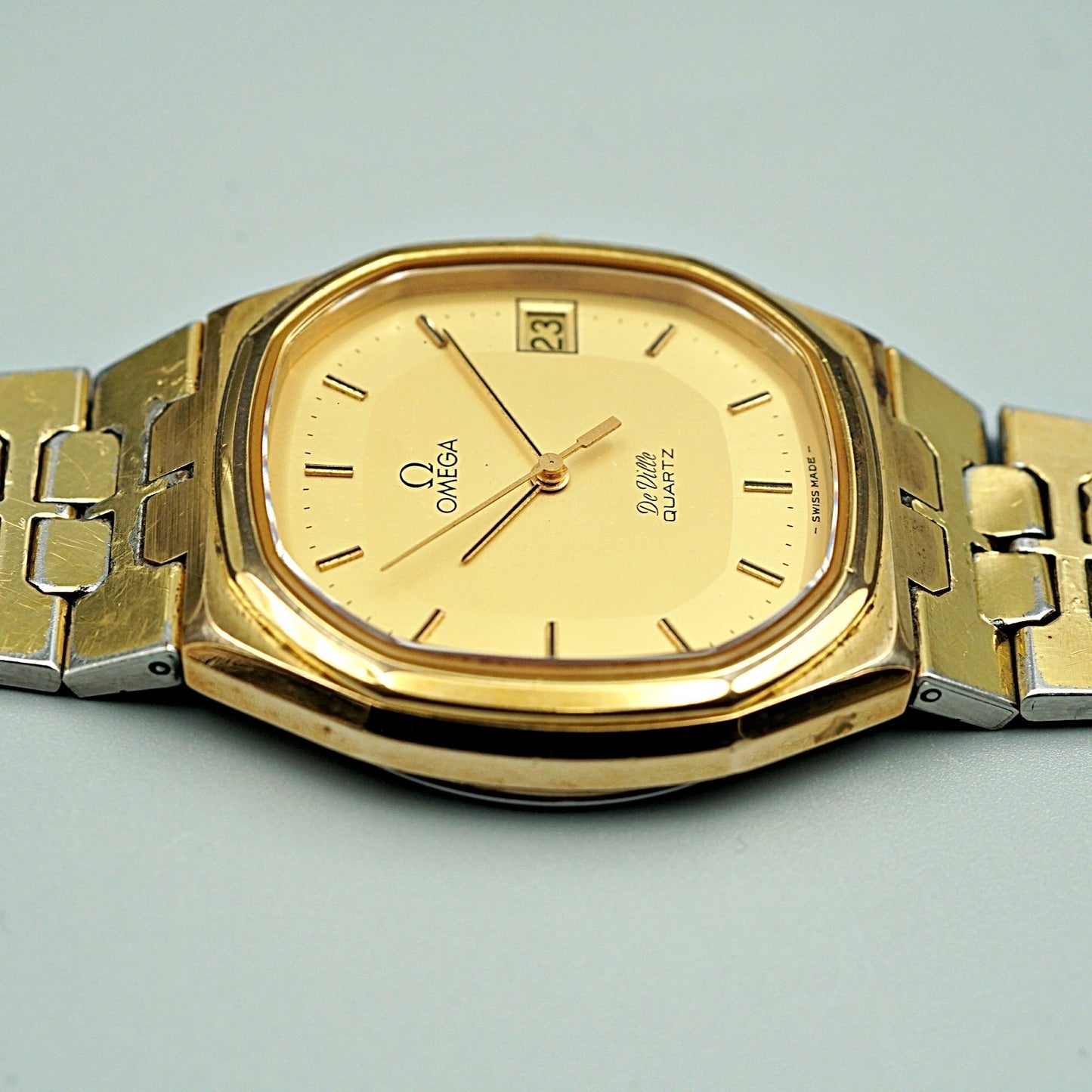 *Exc+4* Vintage 1977 OMEGA De Ville Cal.1332 Qz Gold Octagon 34mm Mens Watch