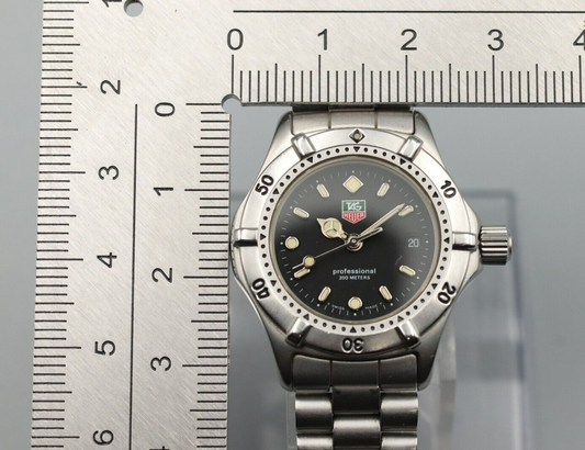 *N MINT* Vintage TAG HEUER Professional 2000 WE1410-R Quartz Black Women Watch