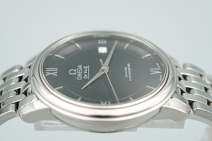 *Exc+5* OMEGA De Ville Prestige CO-AXIAL CHRONOMETER AT Black 37mm Mens Watch