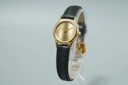 *NEAR MINT* Vintage OMEGA De Ville Cal.1450 Quartz Gold Dial 20mm Women Watch