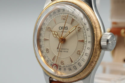 *NEAR MINT* ORIS 7400 Big Crown Pointer Date Gold Automatic 32mm Watch JAPAN