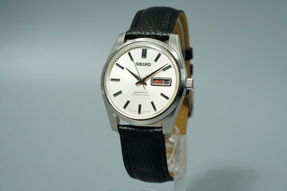 *N MINT* Vintage 1967 SEIKO MATIC-P 5106-8010 AT Silver Round 36mm Mens Watch