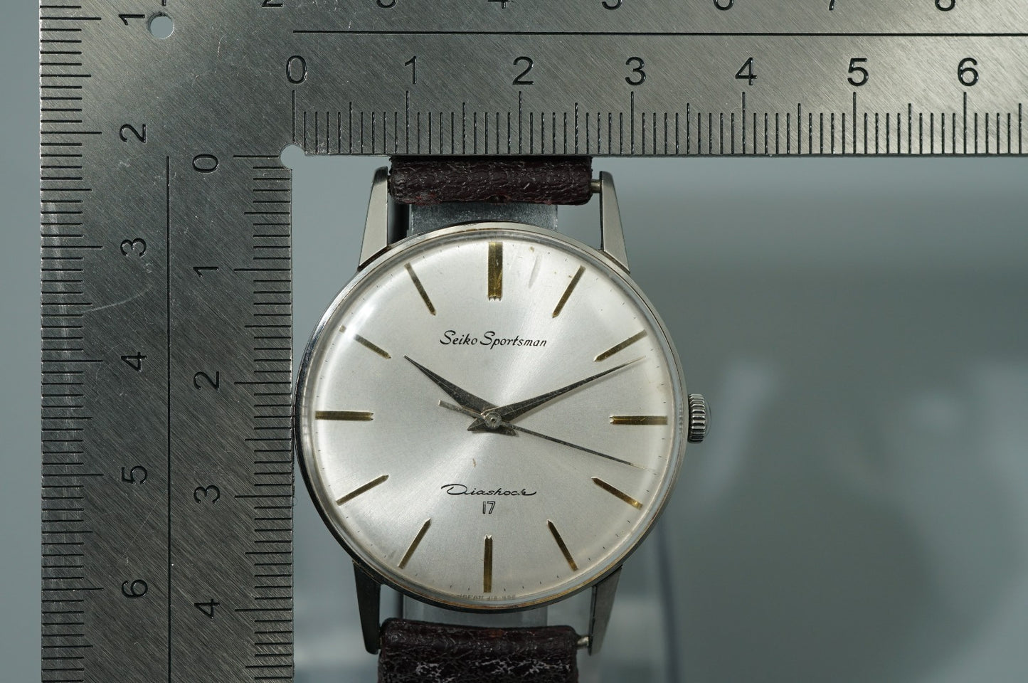 *Exc+5* Vintage1964 SEIKO Sportman J15005 Hand Winding Silver 35mm Mens Watch