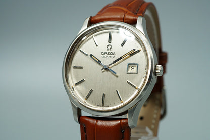 *N MINT* Vintage 1970s OMEGA Seamaster Cal.1342 Qz Silver 35mm Mens Watch