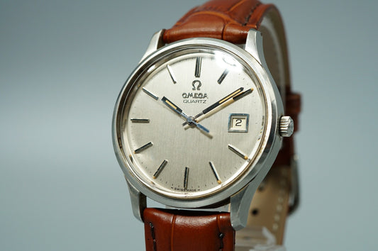 *N MINT* Vintage 1970s OMEGA Seamaster Cal.1342 Qz Silver 35mm Mens Watch