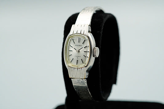 *Exc+5* Vintage 1972 SEIKO 01-3360 Hand Winding Silver Oval 16mm Women Watch
