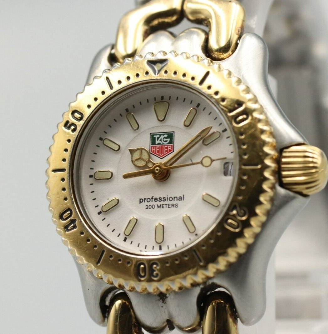 NEAR MINT TAG HEUER Professional 2000 WG1422 Quartz White Dial Round Women Watch