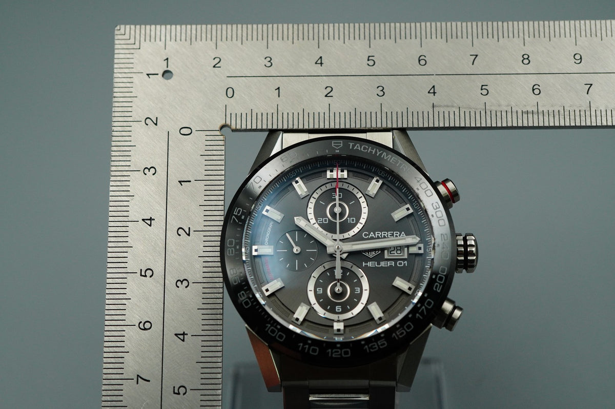 *TOP MINT*  TAG HEUER Carrera Heuer 01 CAR201W Automatic Black 44mm Mens Watch