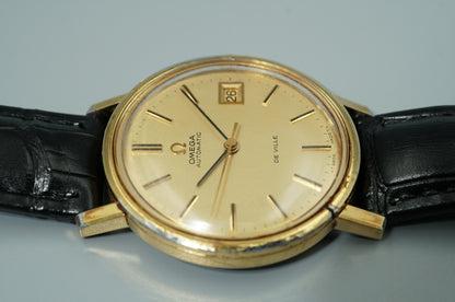 *Exc+4* Vintage 1970s OMEGA De Ville TOOL 106 Automatic Gold 35mm Mens Watch