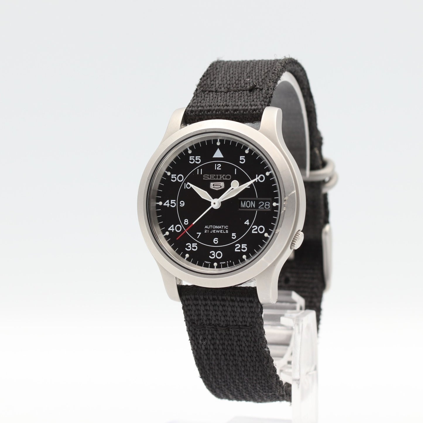 *Exc+5* SEIKO Seiko 5 7S26-02J0 Automatic Black Dial Day Date 38mm Mens Watch