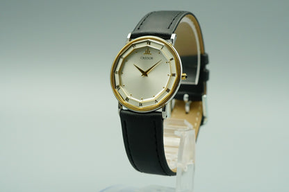 *NEAR MINT* Vintage 1988 SEIKO CREDOR 2F70-0290 Qz Silver Round 31mm Mens Watch